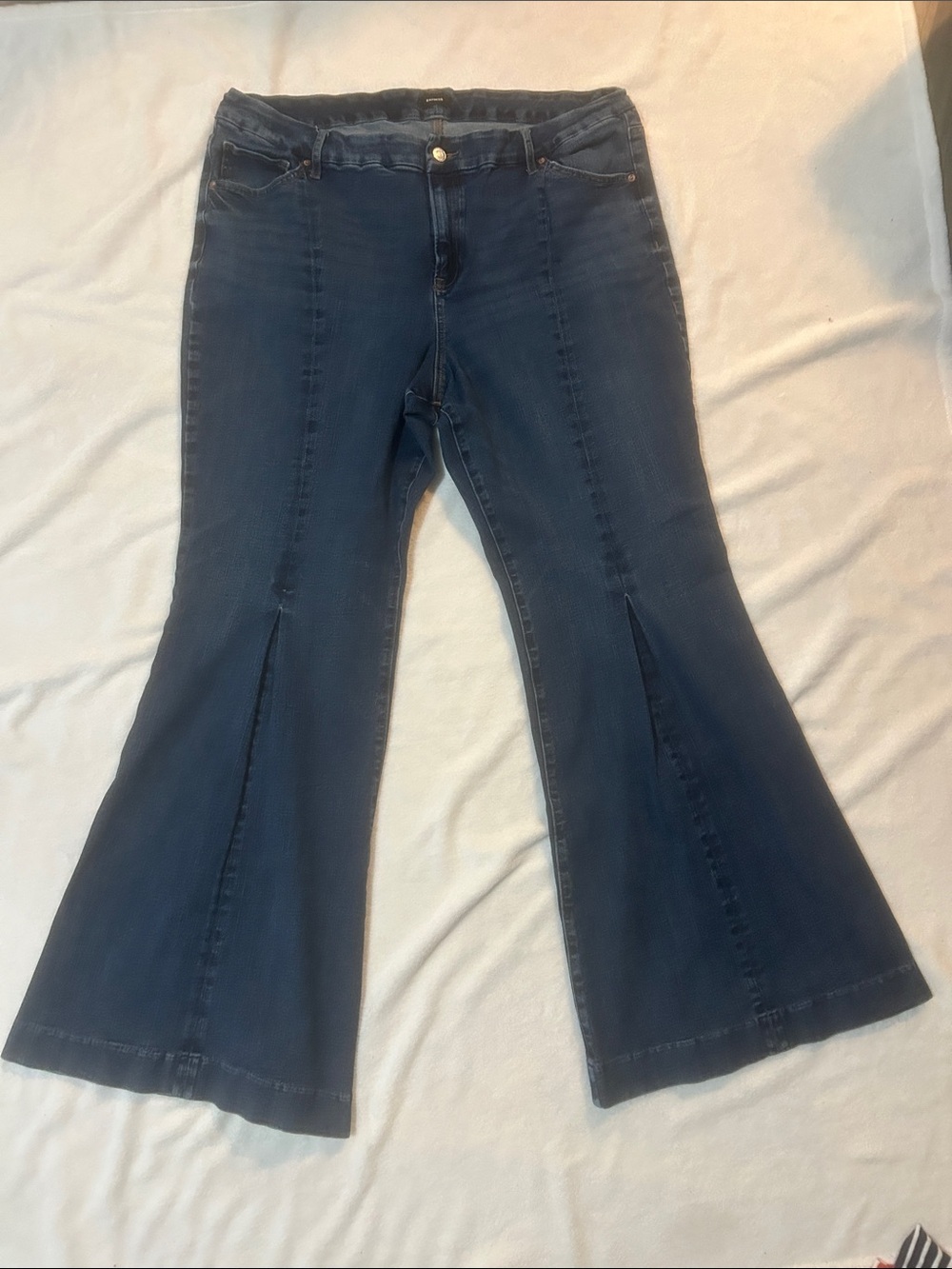 Express Women’s Jeans 70s Flare Jeans with Split Front Panels - Size XL 18/20
